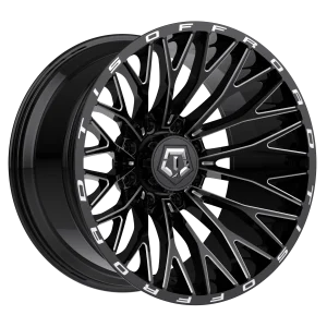 22″ TIS WHEELS 566BM GLOSS BLACK MILLED FINISH RIMS