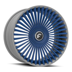 24″ FORGIATO WHEELS TRIMESTRE-ECL ROYAL BLUE FACE WITH GUNMETAL LIP XL FLOATING CAP FORGED FINISH RIMS