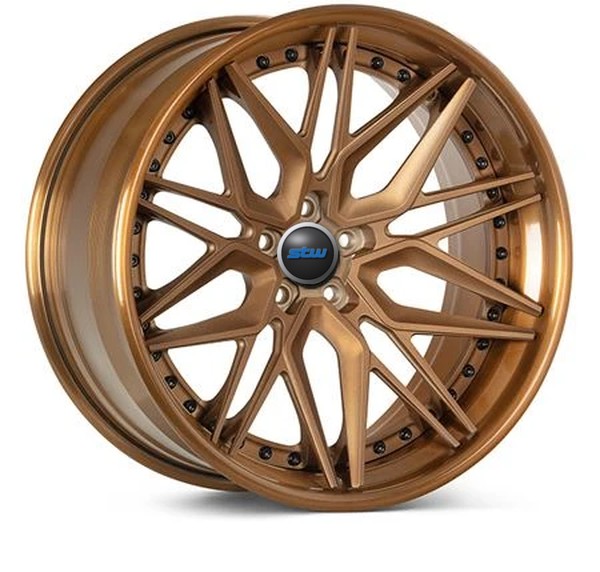 Polished Bronze Outer Barrel Inner Barrel Center 3 Piece Forged Wheel Rims
