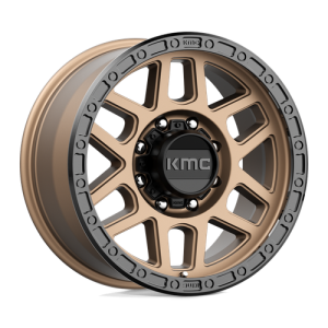 18″ KMC WHEELS KM544 MESA MATTE BRONZE W/ BLACK LIP FINISH RIMS