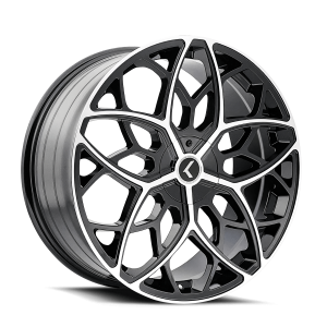 22X8.5″ KRAZE WHEELS KR184 RICOCHET BLACK MACHINED RIMS