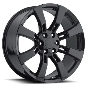 22″ FACTORY REPRODUCTION CADILLAC DENALI ESCALADE WHEELS FR 40 GLOSS BLACK FINISH RIMS
