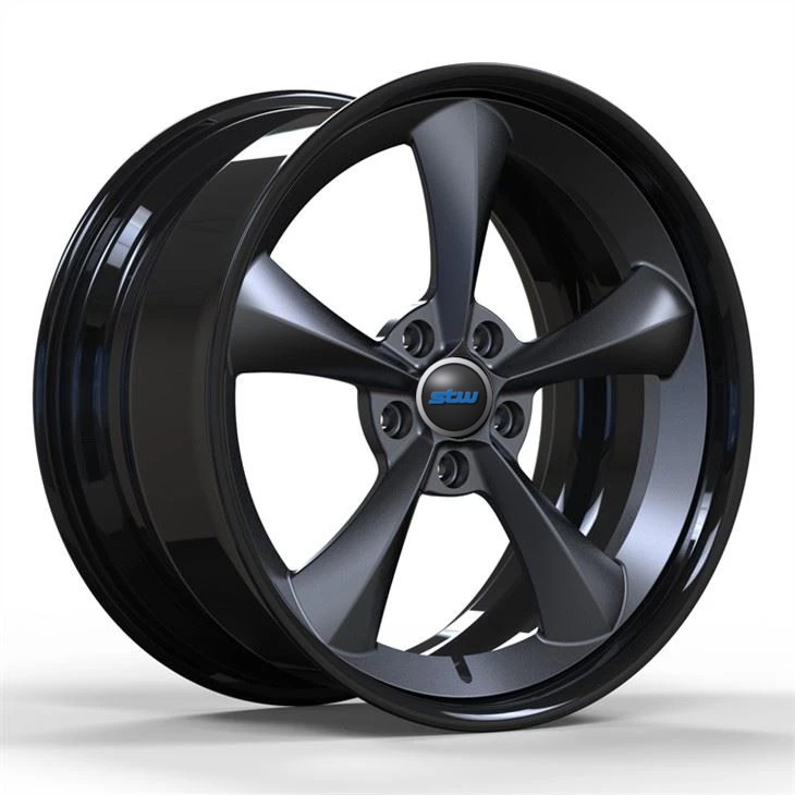 2 Piece Forged Alloy Aluminum Wheels Custom Center Matte Grey Barrel Gloss Black 18inch Staggered X6 Rims