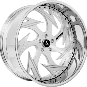 20″ ARTIS FORGED WHEELS ATOMIC BRUSHED SILVER FACE CHROME LIP FINISH