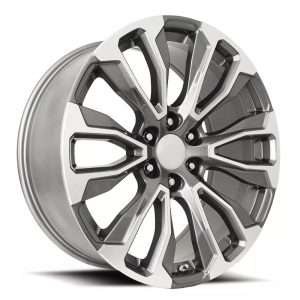 22″ FACTORY REPRODUCTION GMC CARBONPRO WHEELS FR 96 GRAY MACHINED FACE FINISH RIMS