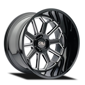 20″ CALI WHEELS AUBURN 9117 GLOSS BLACK W/MILLED SPOKES FINISH RIMS