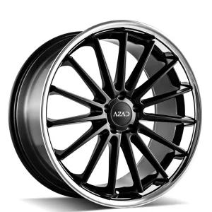 20″ AZAD WHEELS AZ24 SEMI MATTE BLACK WITH CHROME LIP FINISH RIMS