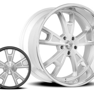 20″ SNYPER WHEELS VALKYRIE BRUSHED SILVER CHROME LIP STEERING WHEEL AND TIRE PACKAGE