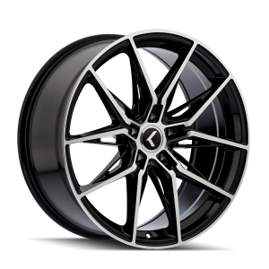 18″ KRAZE WHEELS KR196 EVOLVE GLOSS BLACK MACHINED RIMS