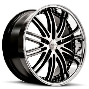 20″ XIX WHEELS X23 BLACK MACHINED CHROME LIP FINISH RIMS