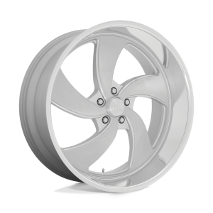 22″ U.S. MAGS WHEELS DESPERADO 5 U134 SILVER BRUSHED FACE MILLED DIAMOND CUT LIP FINISH RIMS