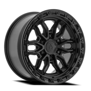 17″ ARENA WHEELS CO A137 PURSUIT SATIN BLACK CENTER GLOSS BLACK LIP 6-LUG OFF-ROAD RIMS