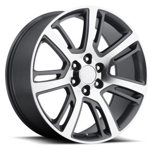 22″ FACTORY REPRODUCTION CADILLAC WHEELS FR 48 GREY MACHINED FACE FINISH RIMS
