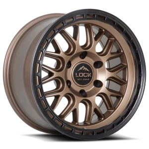17″ LOCK OFF-ROAD WHEELS ONYX MATTE BRONZE MATTE BLACK RING FINISH RIMS
