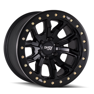20″ DIRTY LIFE WHEELS DT-1 9303 MATTE BLACK SIMULATED BEADLOCK RING OFF-ROAD RIMS