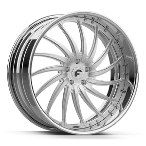 24″ FORGIATO WHEELS WADE FF BRUSHED SILVER FACE WITH CHROME LIP FORGED FINISH RIMS