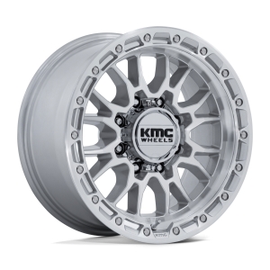 18″ KMC WHEELS KM558 IMPERIAL GLOSS SILVER WITH MACHINED FACE FINISH RIMS