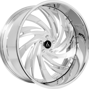 26″ ARTIS FORGED DRACO BRUSHED FACE CHROME LIP FINISH RIMS
