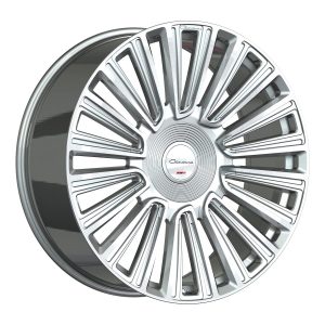 24″ GIOVANNA WHEELS TRENTO GLOSS SILVER MACHINED FINISH FLOW FORMED RIMS 5/6 LUG