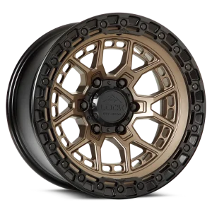20″ LOCK OFF-ROAD WHEELS COMMANDO MATTE BRONZE MATTE BLACK RING FINISH RIMS