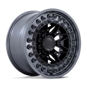 18″ BLACK RHINO WHEELS ALPHA BR008 MATTE BLACK GUNMETAL LIP FINISH OFF-ROAD RIMS