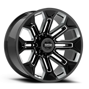 20″ TORQUE WHEELS TW405C PULSE GLOSS BLACK MILLED FINISH RIMS