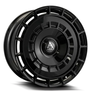 24″ AZAD WHEELS AZV06 GLOSS BLACK FLOATING CAP FINISH RIMS
