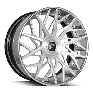 22″ FORGIATO WHEELS BLOCCO-ECL BRUSHED SILVER WITH CHROME LIP AND BLACK INNER XL FLOATING CAP FORGED FINISH RIMS