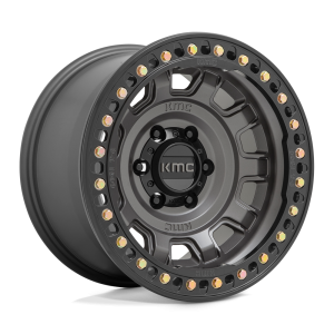 17″ KMC WHEELS KM236 TANK BEADLOCK ANTHRACITE FINISH RIMS