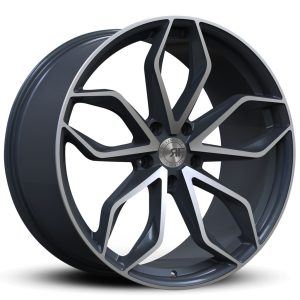 22″ ROAD FORCE WHEELS RF17 SATIN GUN METAL MACHINED FINISH RIMS