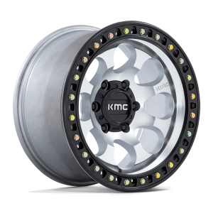 17″ KMC WHEELS KM550 RIOT SBL MACHINED WITH SATIN BLACK LIP FINISH RIMS
