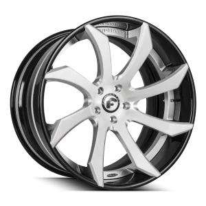 24″ FORGIATO WHEELS FONDARE-ECL BRUSHED SILVER WITH GLOSS BLACK LIP FORGED FINISH RIMS