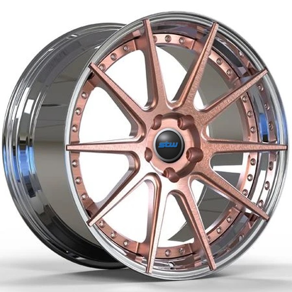 20 Inch Aluminum Alloy Forged 2 Piece Wheels Bronze Brushed Center Polished Barrel Cadillac CTS-V Rim