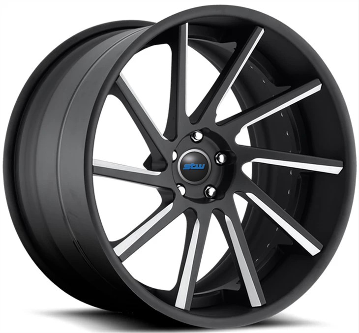 Porsche 718 Cayman 19x8.5 19x11 Matt Barrel And Gloss Black Machined Spoke 3-PC Forged Aluminum Alloy Rims