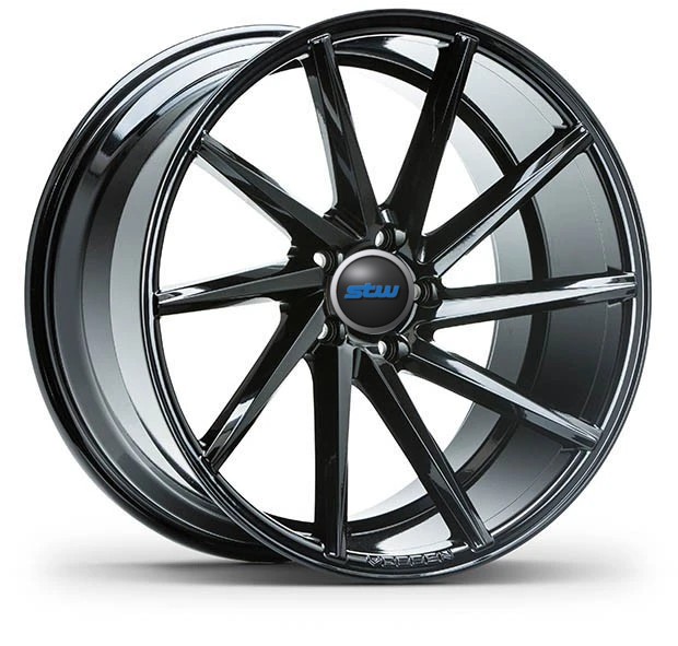 Popular Design 5-Spoke Black Rim Silver Machining Face 1PC Forged Aluminum Wheels