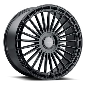 24″ MV FORGED WHEELS MVF-40 GLOSS BLACK FLOATING CAPS FLOW FORM RIMS