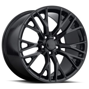 20″ FACTORY REPRODUCTIONS WHEELS FR22 C7 Z06 CORVETTE REPLICA GLOSS BLACK FINISH RIMS
