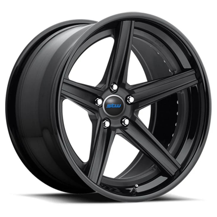19inch Black & Brushed With Double Dark Tint 2-PC Forged Wheels For Lexus Mustang Maserati Ferrari Audi Lamborghini