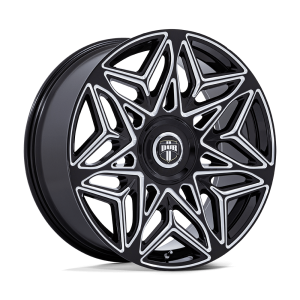22″ DUB WHEELS ANOMALY DC274 GLOSS BLACK MILLED FINISH RIMS