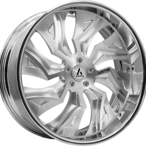 24″ ARTIS FORGED BUCKEYE M BRUSHED SILVER FACE CHROME LIP FINISH RIMS