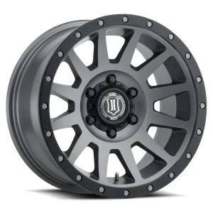 17″ ICON WHEELS COMPRESSION TITANIUM BLACK LIP FINISH RIMS