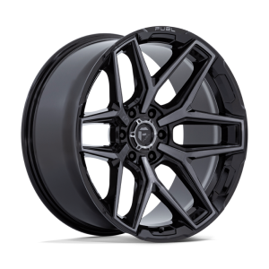 20″ FUEL WHEELS FC854 FLUX 6 GLOSS BLACK BRUSHED FACE GRAY TINT OFF-ROAD RIMS