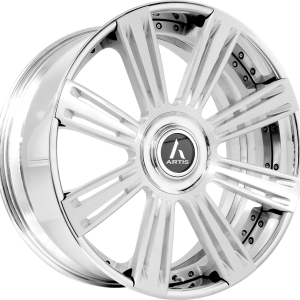 19″ ARTIS FORGED WHEELS GRINO BRUSHED SILVER FACE CHROME LIP WITH ZLT FORGING FINISH