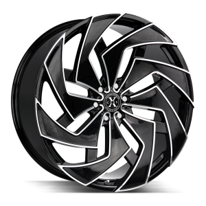 22″ XCESS WHEELS X04 GLOSS BLACK MILLED EDGE FINISH RIMS