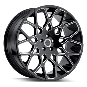 22″ STRADA WHEELS BUCA GLOSS BLACK MILLED RIMS