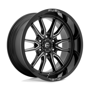 20″ FUEL WHEELS D761 CLASH 6 GLOSS BLACK MILLED OFF-ROAD RIMS