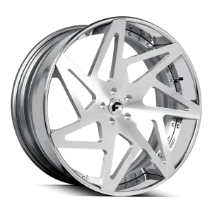 22″ FORGIATO WHEELS FINESTRO-ECL BRUSHED FACE WITH CHROME LIP FORGED FINISH RIMS