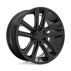 24″ DUB WHEELS FLEX S256 GLOSS BLACK FINISH RIMS