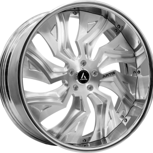 19″ ARTIS FORGED WHEELS BUCKEYE BRUSHED SILVER FACE CHROME LIP FINISH