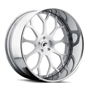 20″ FORGIATO WHEELS DREA BRUSHED SILVER WITH CHROME LIP FORGED FINISH RIMS